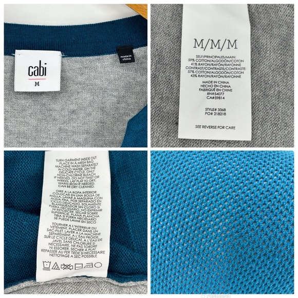 Cabi Ever Cardigan # 3368, Teal V-Neck Cardigan, Medium - Picture 16 of 16